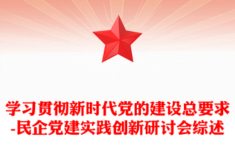 2025通用学习贯彻新时代党的建设总要求-民企党建实践创新研讨会综述免费下载
