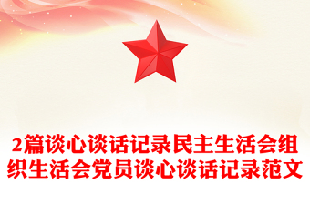 2025精品2篇谈心谈话记录民主生活会组织生活会党员谈心谈话记录范文免费下载