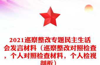 2025巡察整改专题民主生活会个人对照检查材料免费下载