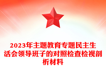 2025精品主题教育专题民主生活会领导班子的对照检查检视剖析材料讲稿免费下载