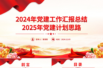 优质党建工作汇报总结及2025年党建计划思路PPT党建模板免费下载