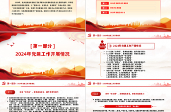 2025红色创意年终党建工作总结PPT基层党组织工作总结计划模板免费下载