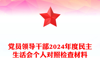 2025质党员领导干部民主生活会个人对照检查材料汇总免费下载
