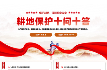 2025简洁大气耕地保护十问十答保障粮食安全PPT免费下载