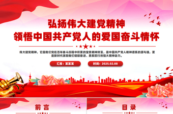 2025免费弘扬伟大建党精神领悟中国共产党人的爱国奋斗情怀PPT微党课免费下载
