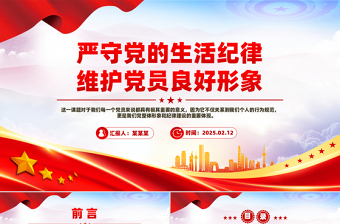 2025免费严守党的生活纪律维护党员良好形象PPT党课免费下载