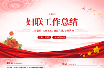 2025大气简洁原创妇联工作总结PPT工作总结计划动态模板免费下载
