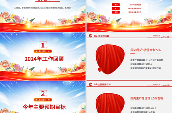 2025免费政府工作报告极简版PPT两会精神学习课件免费下载