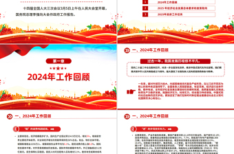 2025政府工作报告全文PPT全国两会精神宣传课件免费下载