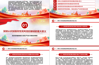 2025精美时尚加强党性党风党纪建设推进全面从严治党PPT党课课件免费下载