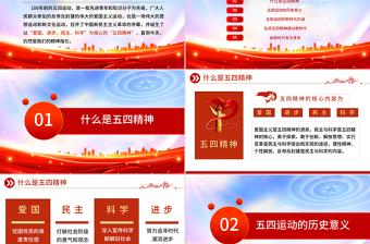 2025免费纪念五四运动106周年PPT简洁大气弘扬五四精神争做时代先锋专题团课免费下载