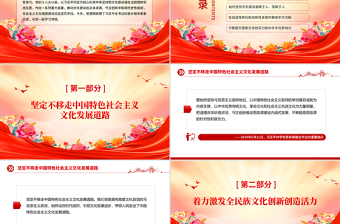2025红色党政风总书记重要论述党课PPT坚定不移走中国特色社会主义文化发展道路课件免费下载