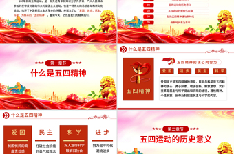 2025免费弘扬五四精神争做时代先锋PPT红色大气纪念五四运动106周年团课免费下载