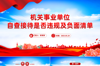 2025年机关事业单位自查接待是否违规及负面清单PPT课件免费下载