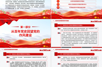 2025精美时尚从党史里看作风在实践中悟清廉PPT作风建设微党课免费下载