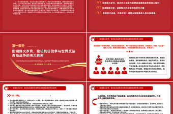 1945-2025纪念中国人民抗日战争暨世界反法西斯战争胜利80周年PPT党课免费下载