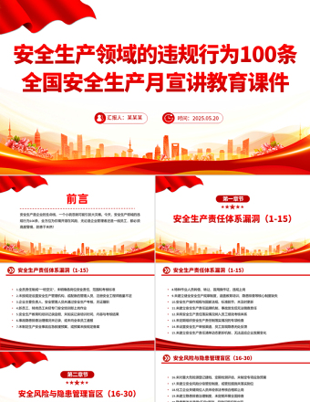 2025免费安全生产领域的违规行为100条PPT安全生产月宣讲教育课件免费下载