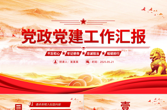 2025党政党建工作汇报PPT模板免费下载