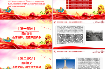1945-2025纪念抗日战争胜利80周年PPT铭记历史吾辈自强党课免费下载