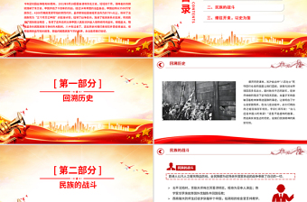 2025红色党政风纪念中国人民抗日战争胜利80周年PPT铭记历史砥砺前行党课免费下载