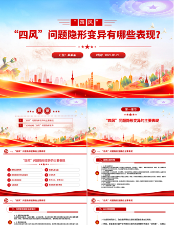 2025免费“四风”问题隐形变异有哪些表现廉政党课PPT课件免费下载
