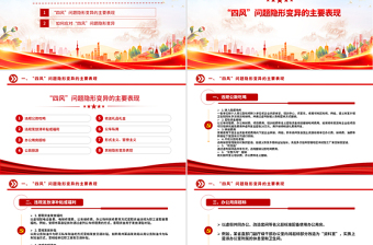 2025免费“四风”问题隐形变异有哪些表现廉政党课PPT课件免费下载