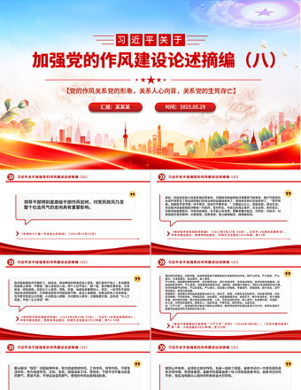 2025习近平关于加强党的作风建设论述摘编（八）PPT微党课免费下载