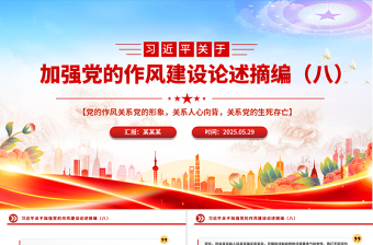 2025习近平关于加强党的作风建设论述摘编（八）PPT微党课免费下载