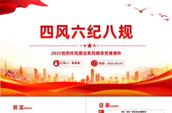 2025免费四风六纪八规党的作风建设党课PPT课件免费下载