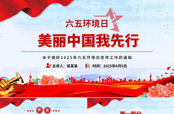 关于做好2025年六五环境日宣传工作的通知PPT美丽中国我先行课件免费下载