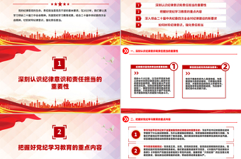 2025免费树牢纪律意识强化责任担当PPT简洁风第一季度专题党课免费下载