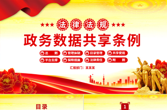 2025精美时尚《政务数据共享条例》PPT简洁大气法律法规课件免费下载