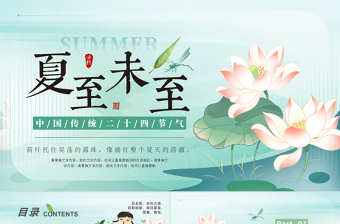 2025精美时尚清新夏至节气PPT中国传统24节气免费下载