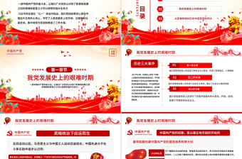 2025红色精美中国共产党的光辉历程PPT建党104周年党史学习教育党课课件免费下载
